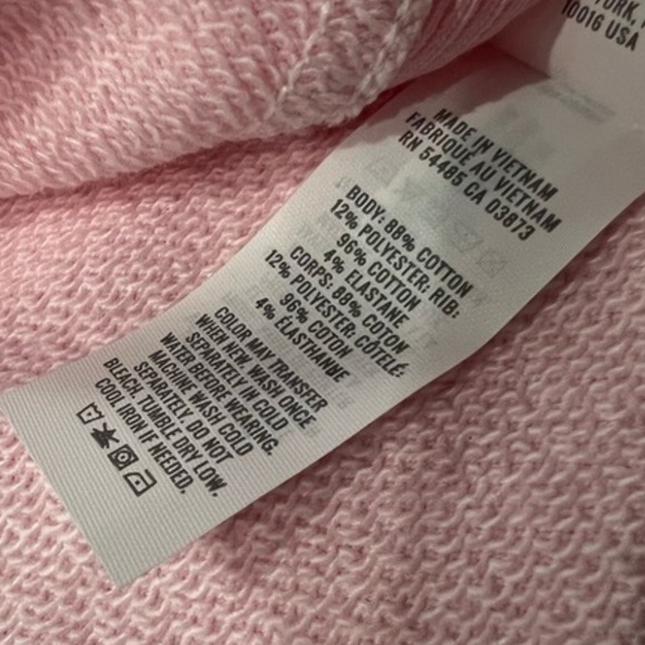 Aerie Pink Seams Right Short Puff Sleeve Sweatshirt Top - Picture 7 of 7